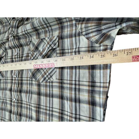 Ely Cattleman Mens XL Plaid Pearl Button Front Casual Cowboy Western Shirt VTG ? - Picture 7 of 7